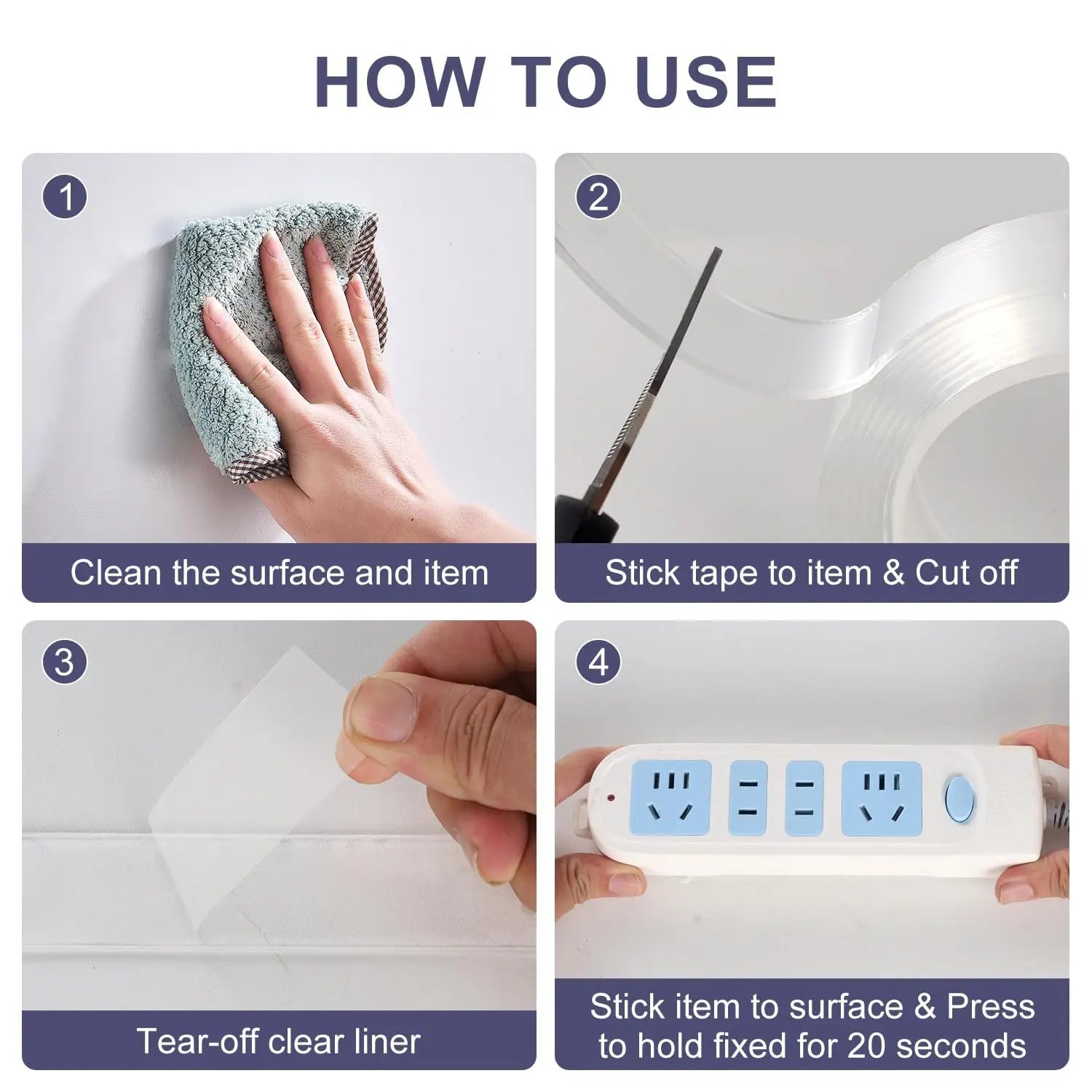 Heavy-Duty Nano Double-Sided Tape! Transparent, removable, and ultra-strong—perfect for mounting, organizing, and everyday household fixes