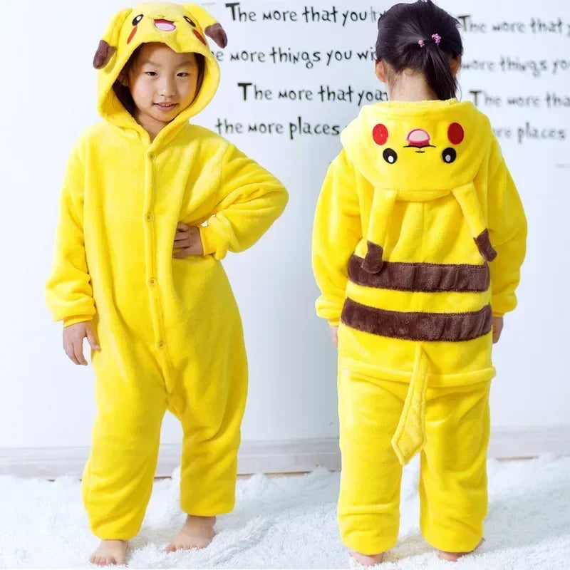 Cozy up with this adorable Pikachu Flannel Onesie—perfect for kids and adults alike! Whether it's for cosplay, lounging, or matching family fun, this ultra-soft hoodie brings warmth and Pokémon charm to chilly autumn and winter days