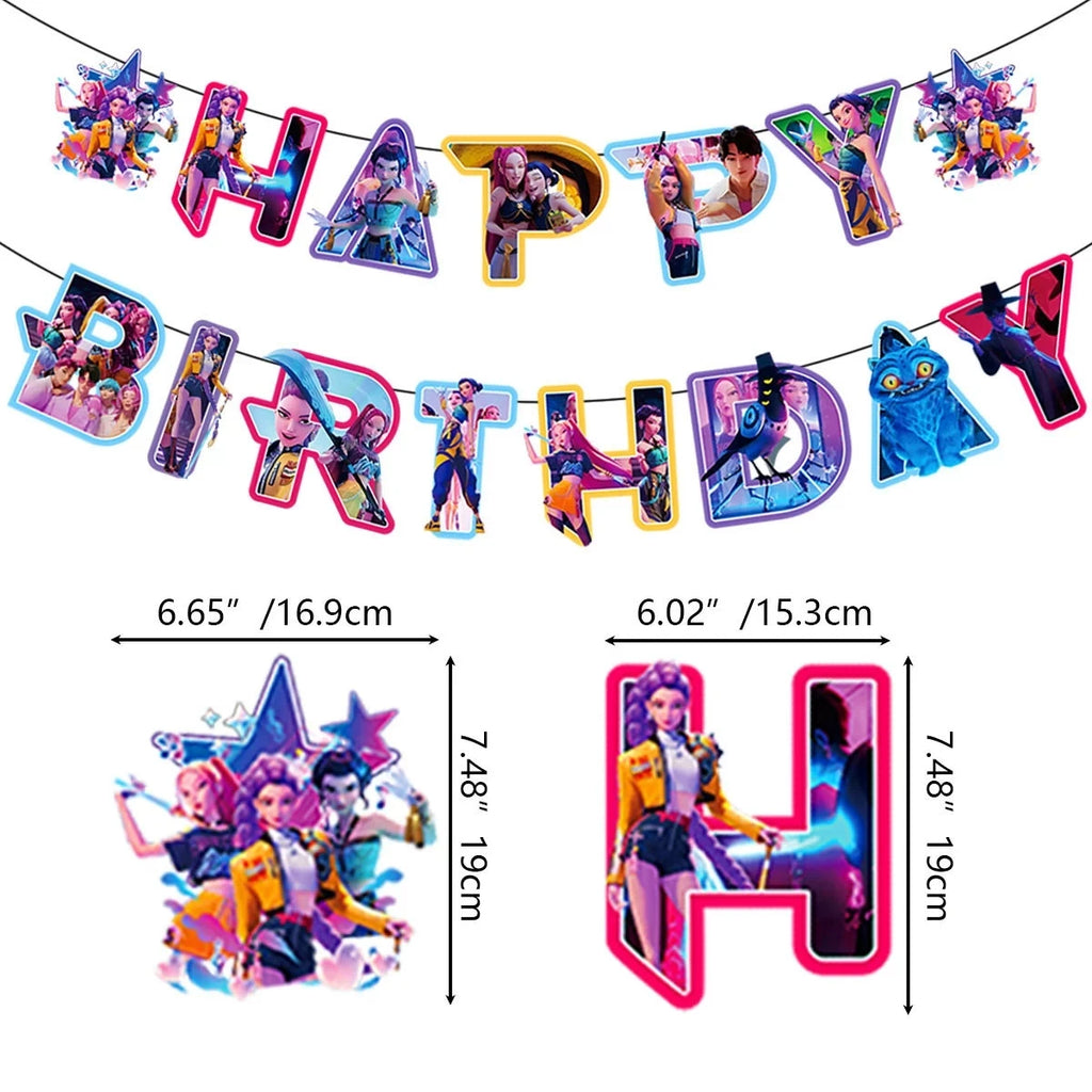 Power up your celebration with this KPop Demon Hunters Birthday Party Set! Featuring adorable Rumi, Mira, and Zoey designs, this themed kit brings action-packed fun to any party