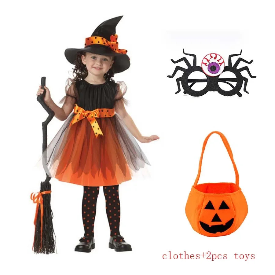 Transform your little one into a spellbinding creature of the night with this enchanting Halloween Fantasy Vampire Costume! Perfect for girls who love a touch of mystery and magic, this long tutu dress combines gothic elegance with playful charm