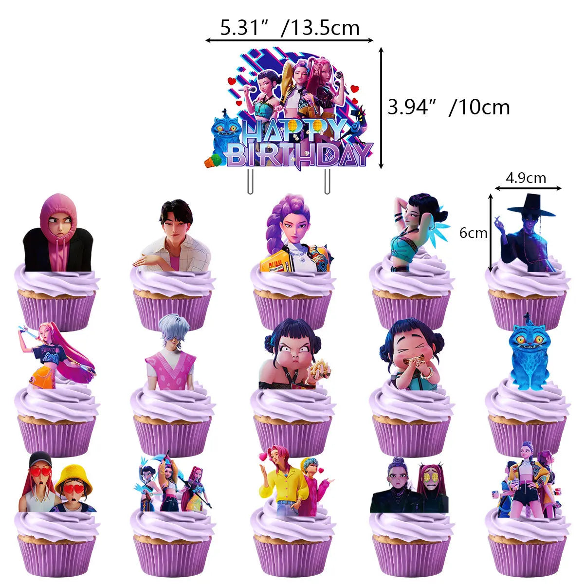 Power up your celebration with this KPop Demon Hunters Birthday Party Set! Featuring adorable Rumi, Mira, and Zoey designs, this themed kit brings action-packed fun to any party