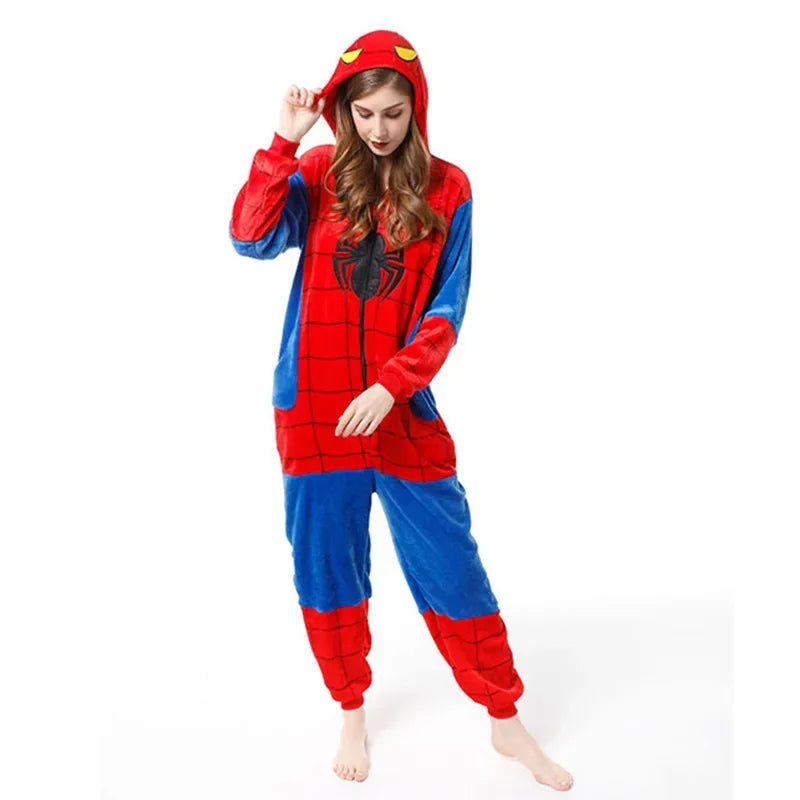 Swing into bedtime fun with this cozy Spiderman Flannel Jumpsuit! Perfect for little heroes, it’s a hooded pajama that doubles as a cosplay costume—ideal for sleep, play, or saving the day