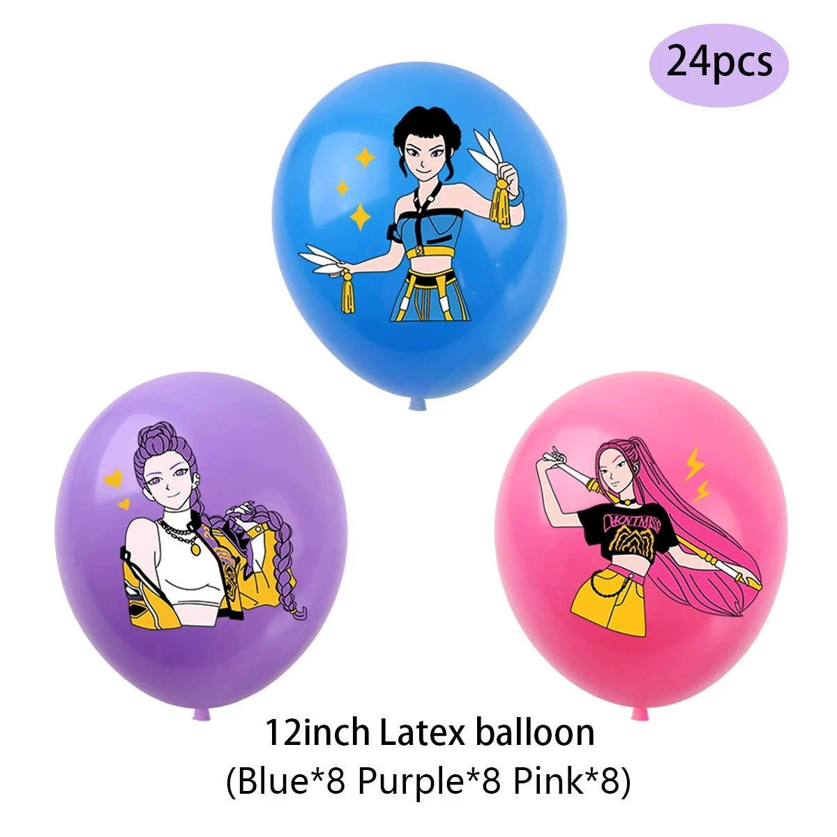 Power up your celebration with this KPop Demon Hunters Birthday Party Set! Featuring adorable Rumi, Mira, and Zoey designs, this themed kit brings action-packed fun to any party