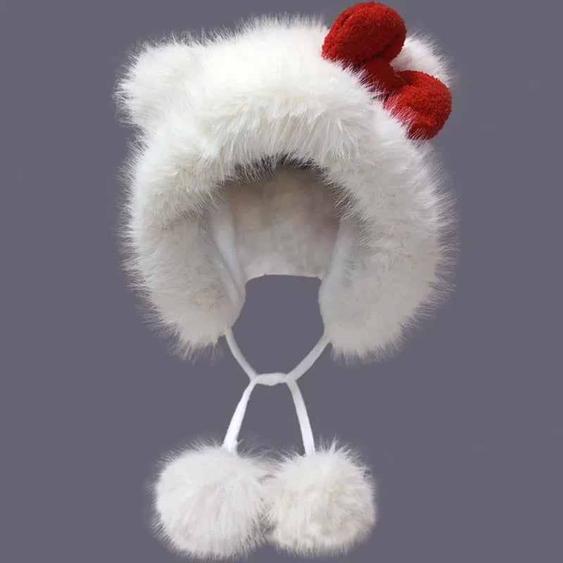 Stay warm and stylish with this Hello Kitty Plush Bomber Cap! Featuring a sweet red bow and cozy ear flaps, it’s the perfect winter accessory for Hello Kitty fans
