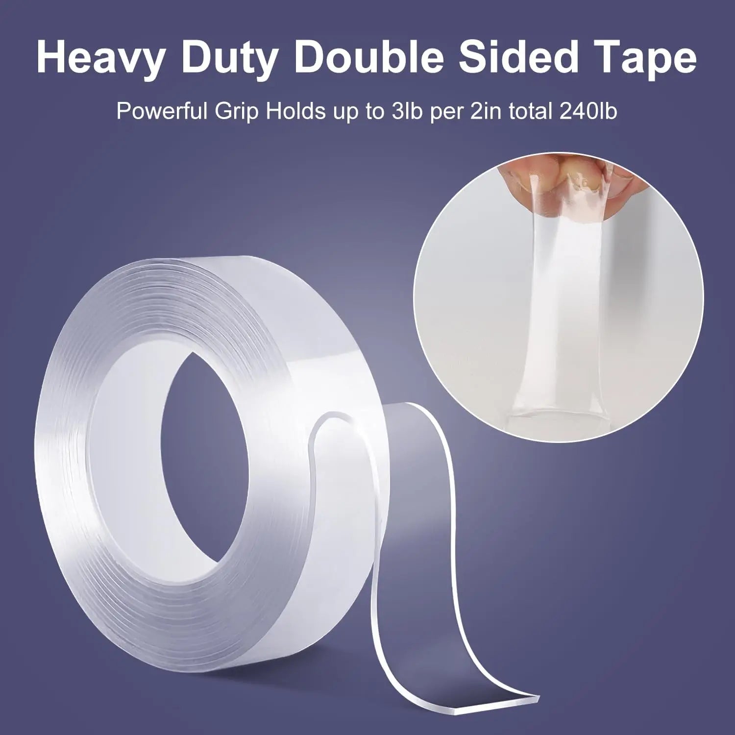 Heavy-Duty Nano Double-Sided Tape! Transparent, removable, and ultra-strong—perfect for mounting, organizing, and everyday household fixes