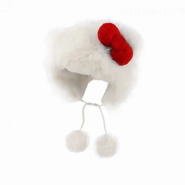 Stay warm and stylish with this Hello Kitty Plush Bomber Cap! Featuring a sweet red bow and cozy ear flaps, it’s the perfect winter accessory for Hello Kitty fans
