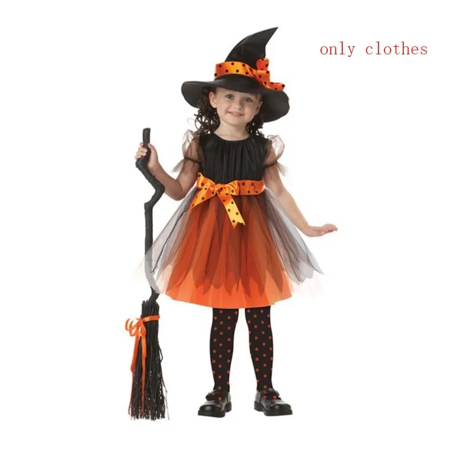 Transform your little one into a spellbinding creature of the night with this enchanting Halloween Fantasy Vampire Costume! Perfect for girls who love a touch of mystery and magic, this long tutu dress combines gothic elegance with playful charm