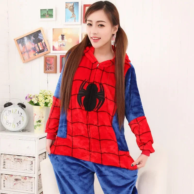Swing into bedtime fun with this cozy Spiderman Flannel Jumpsuit! Perfect for little heroes, it’s a hooded pajama that doubles as a cosplay costume—ideal for sleep, play, or saving the day