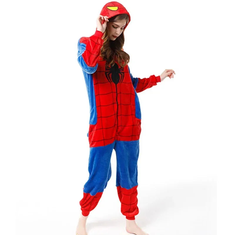 Swing into bedtime fun with this cozy Spiderman Flannel Jumpsuit! Perfect for little heroes, it’s a hooded pajama that doubles as a cosplay costume—ideal for sleep, play, or saving the day