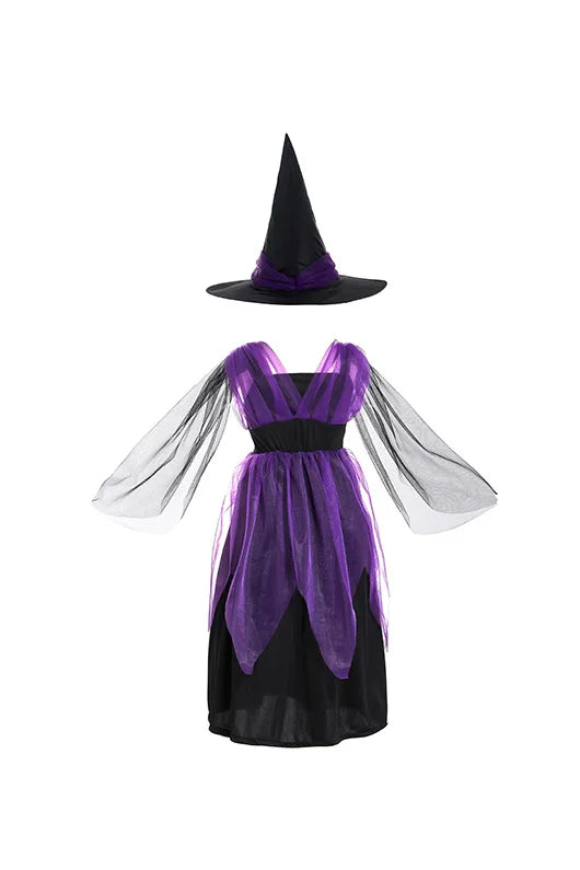 Transform your little one into a spellbinding creature of the night with this enchanting Halloween Fantasy Vampire Costume! Perfect for girls who love a touch of mystery and magic, this long tutu dress combines gothic elegance with playful charm