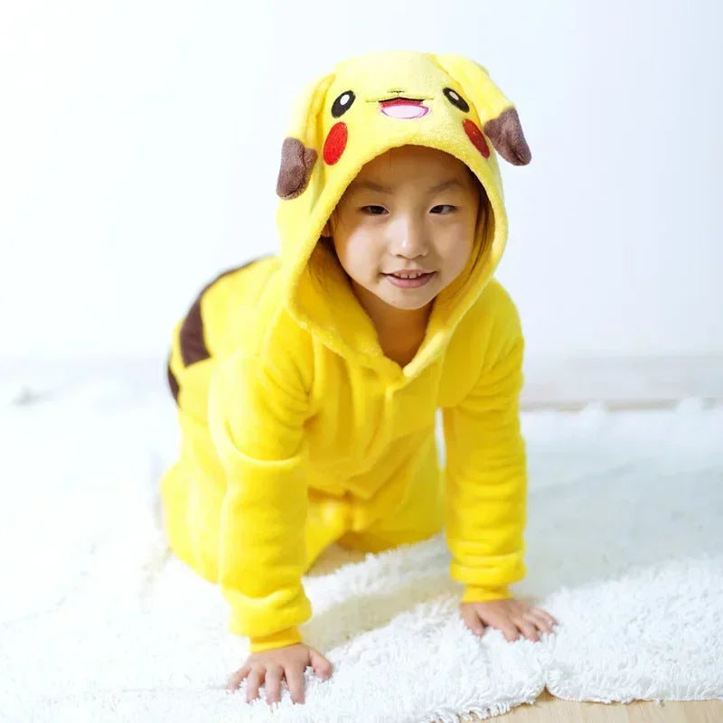 Cozy up with this adorable Pikachu Flannel Onesie—perfect for kids and adults alike! Whether it's for cosplay, lounging, or matching family fun, this ultra-soft hoodie brings warmth and Pokémon charm to chilly autumn and winter days