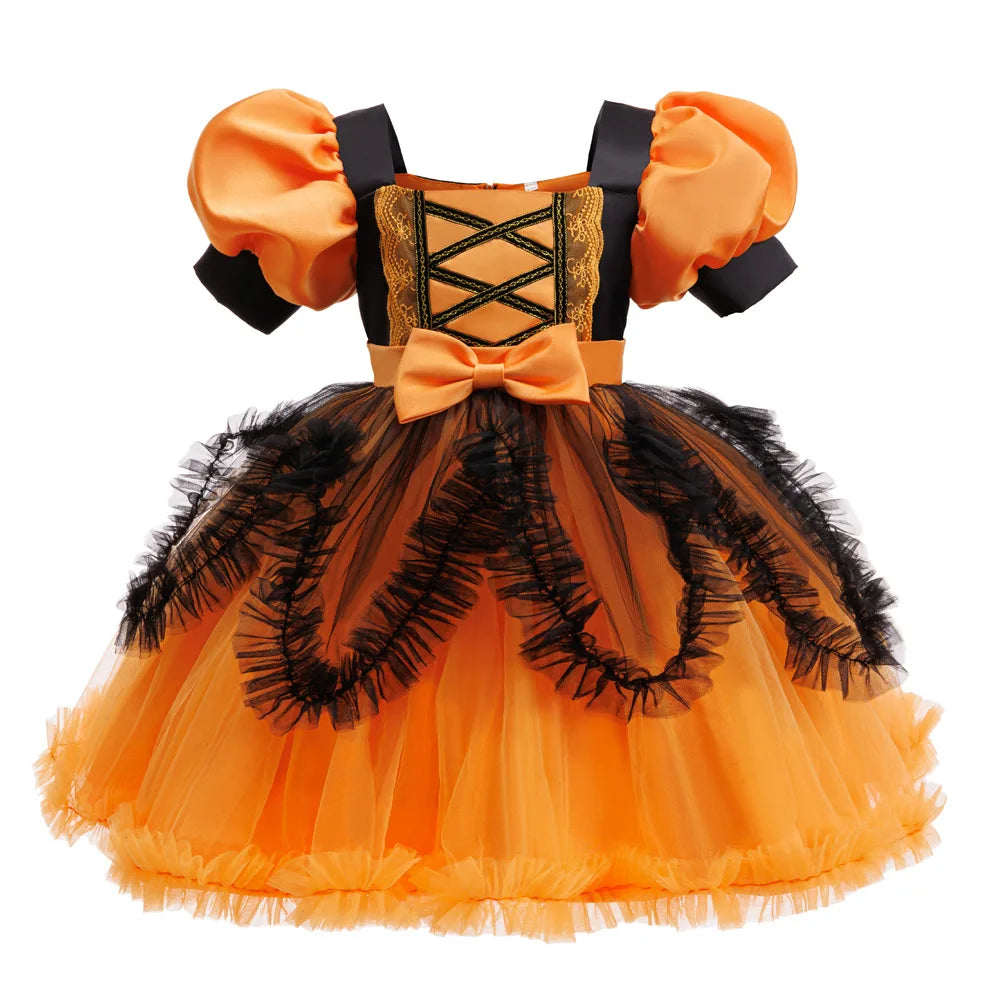 Light up Halloween night with this adorable Pumpkin Princess Costume! Featuring a vibrant orange dress and matching pumpkin accessories, it's perfect for cosplay, school performances, or festive parties